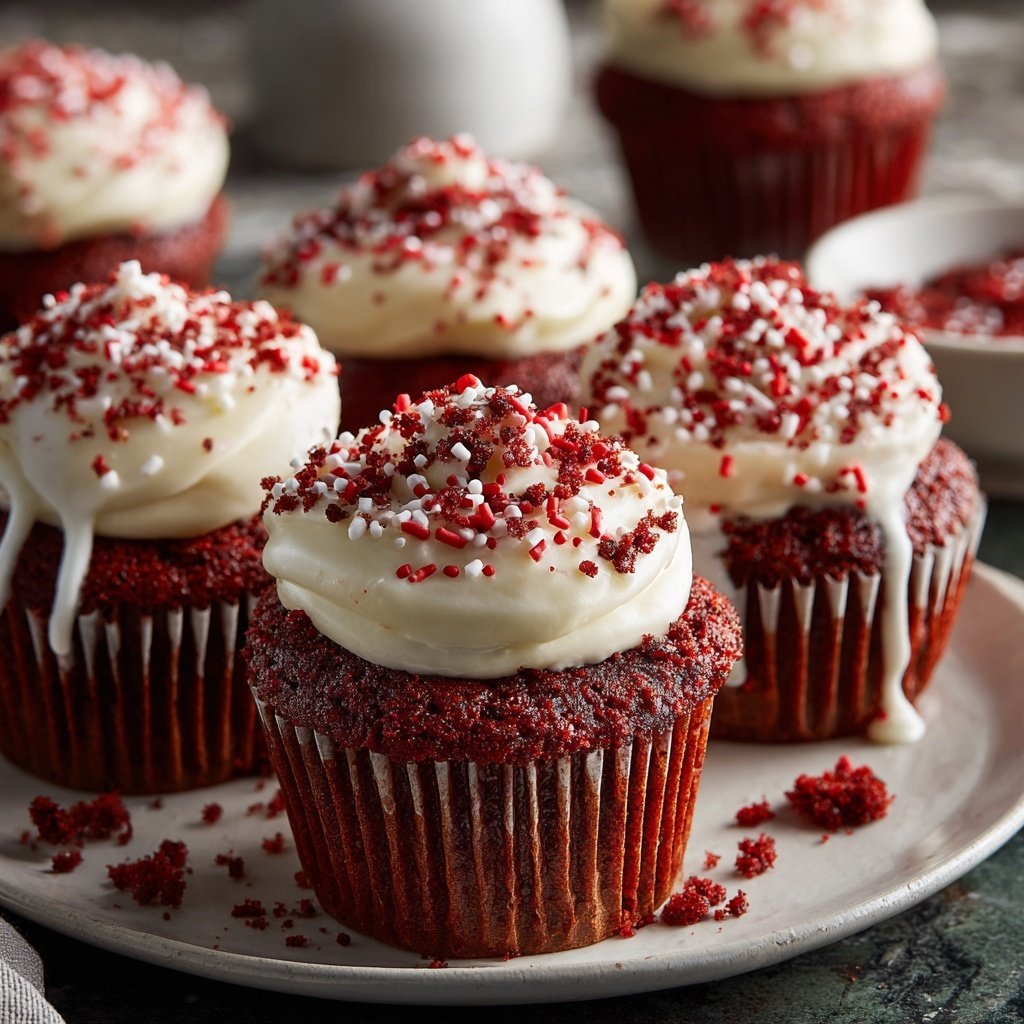 Red-Velvet-Cupcakes zum Valentinstag