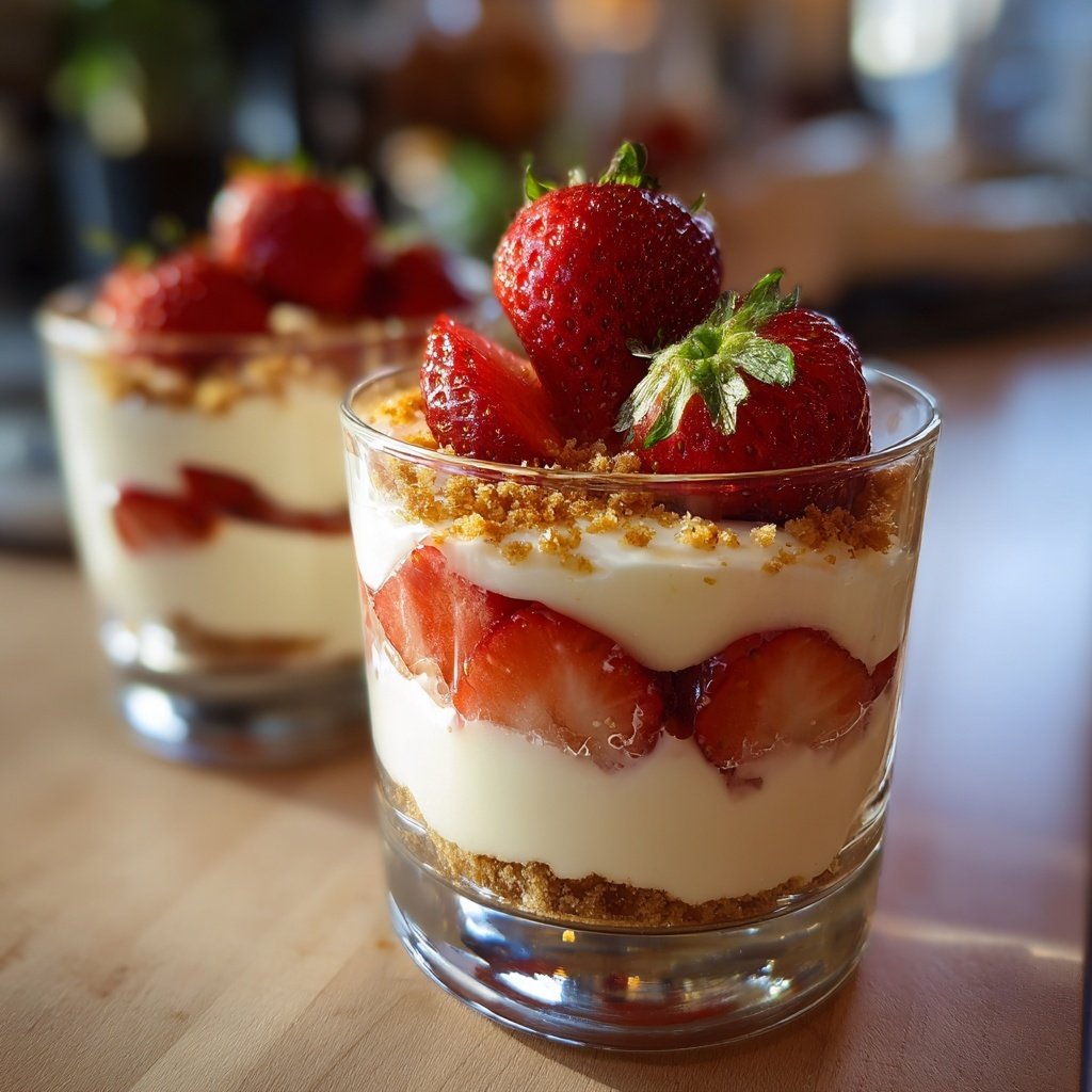 Erdbeer Quark Dessert Im Glas