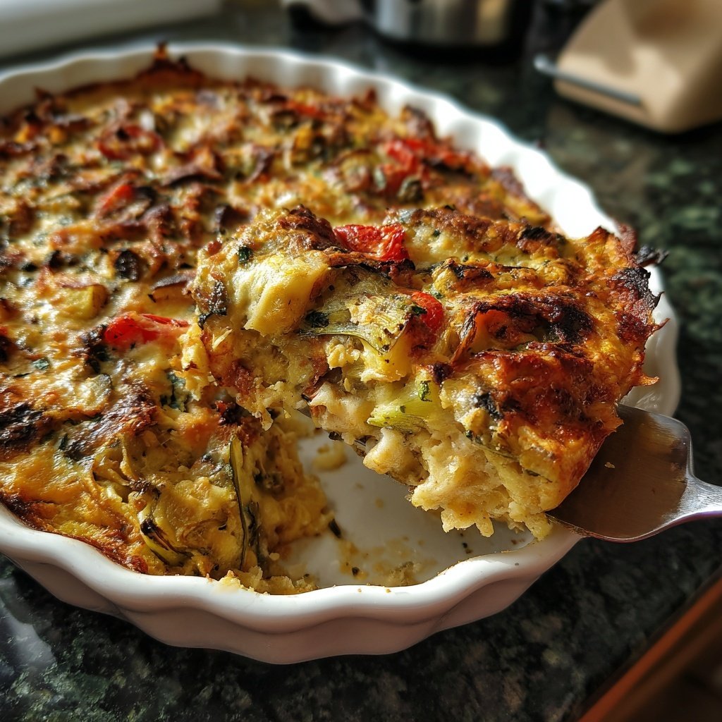 Abendessen mit Gemüseauflauf