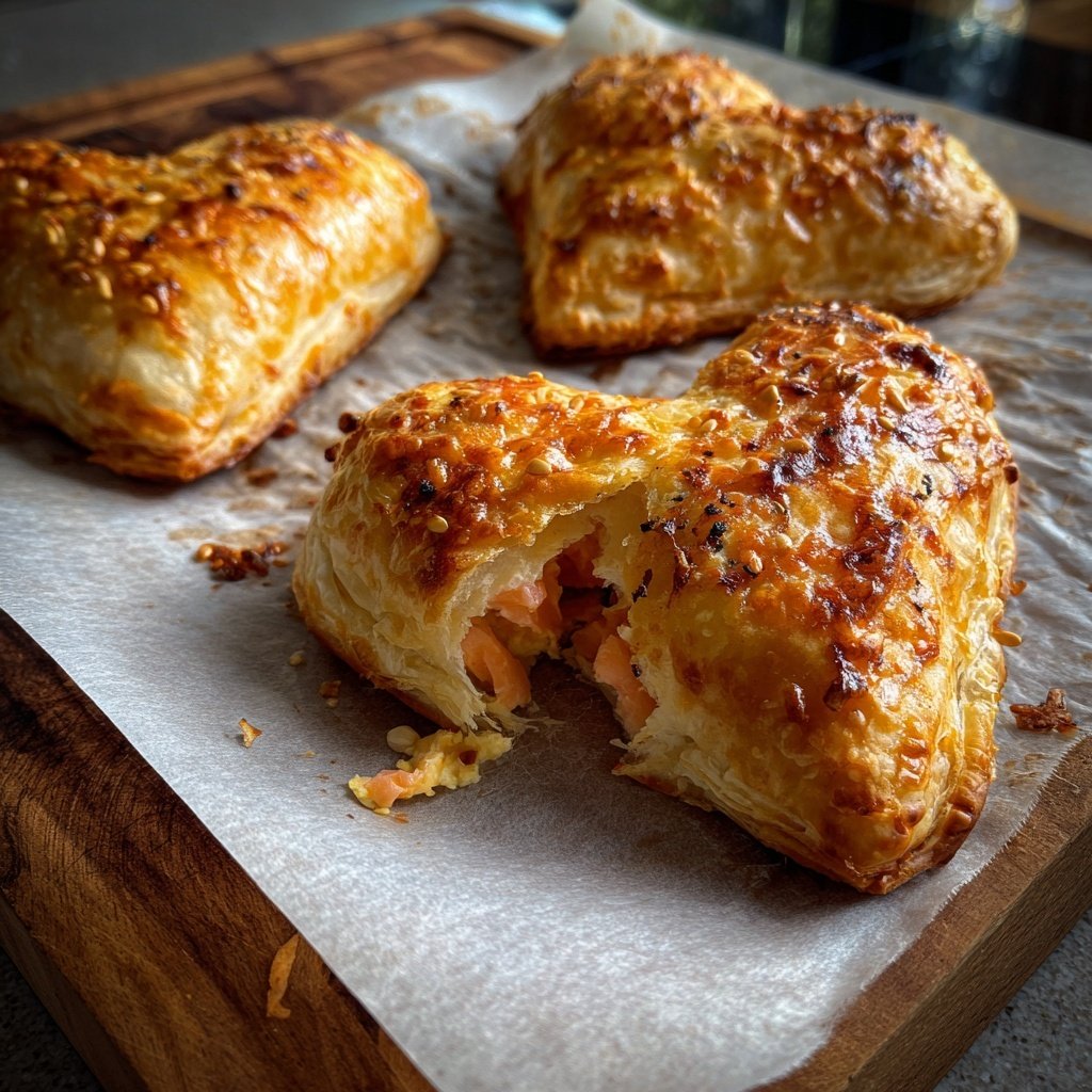 Blätterteig-Herzen mit Lachscreme