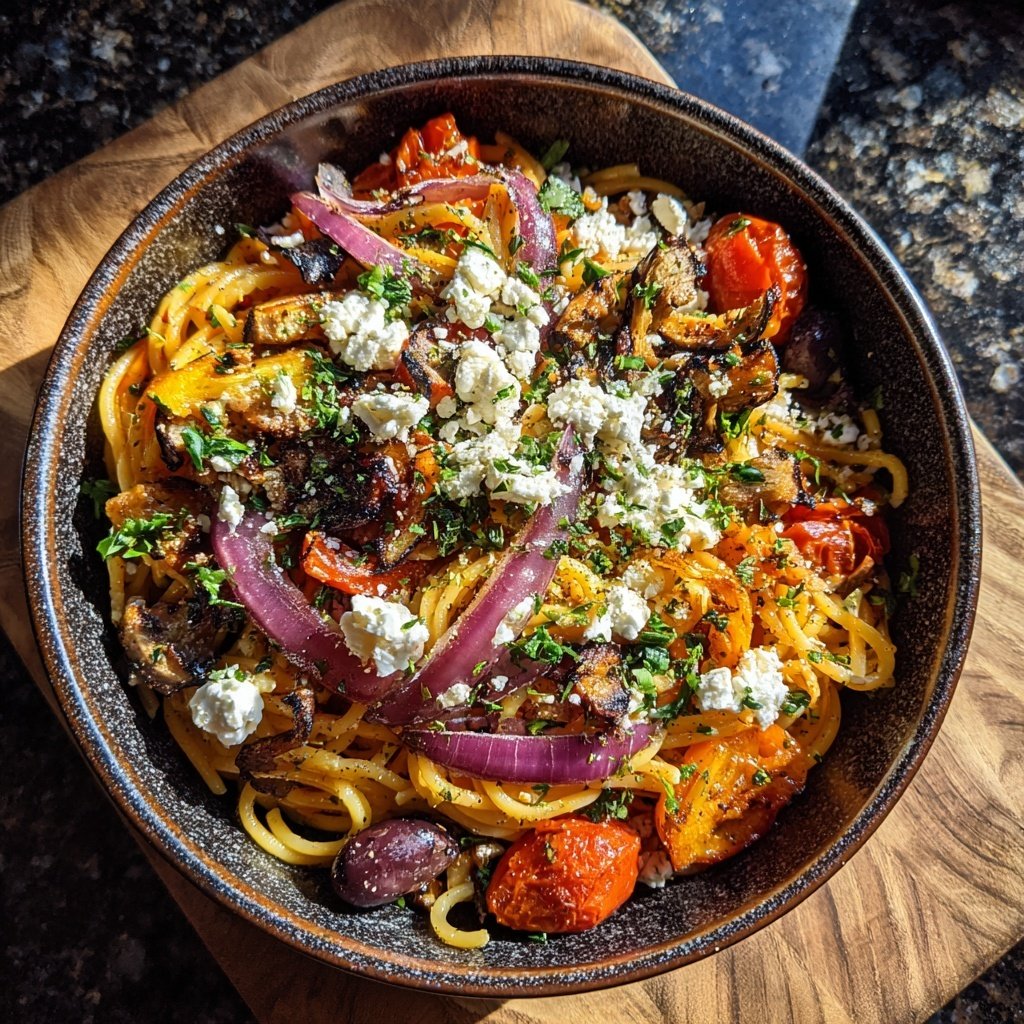 Mediterraner Nudelsalat Mit Gegrilltem Gemüse