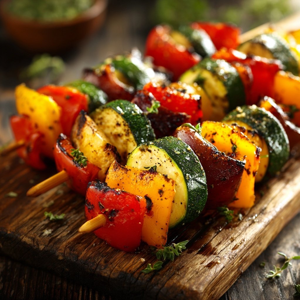 Grillgemüse Spieße Mit Paprika Und Zucchini